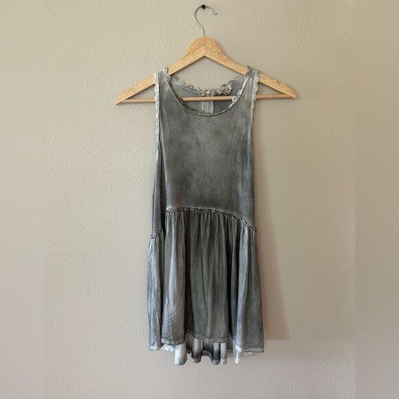POL Grey Wash Babydoll Racerback Tank Top Size M - Picture 1 of 8